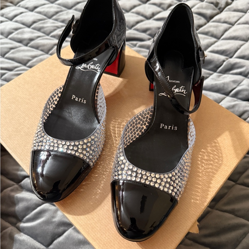 Christian Louboutin Black and Silver Women's Shoes